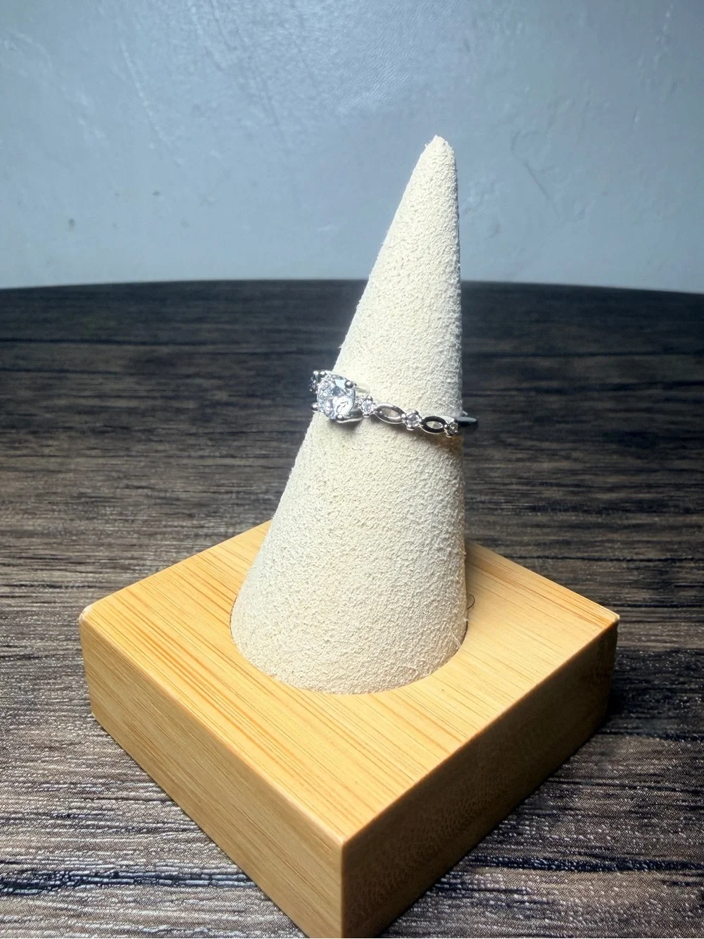Silver Cubic Zirconia Halo Ring in Silver